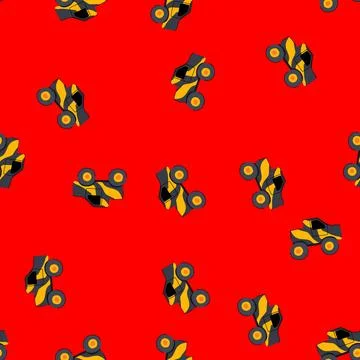 Seamless pattern road monster truck cartoon vector Stock Illustration