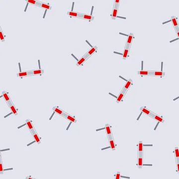 Seamless pattern roadside guard rails cartoon vector 스톡 일러스트
