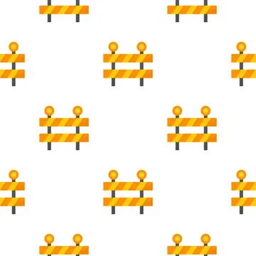 Seamless pattern roadwork warning signboard Illustrazione stock