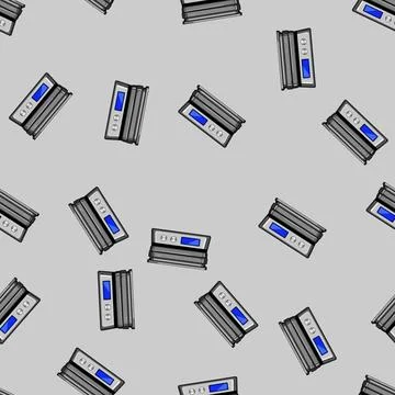 Seamless pattern roast electric grill cartoon vector Illustrazione stock