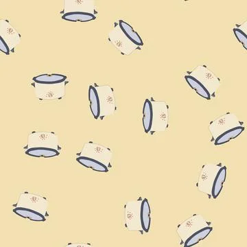 Seamless pattern roast slow cooker cartoon vector Stock Illustration