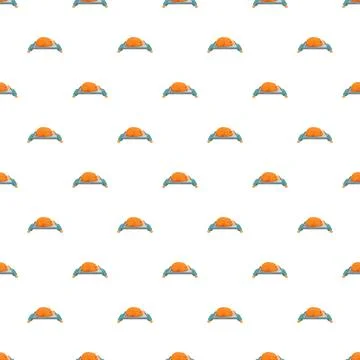 Seamless pattern with roasted turkey or chicken icon Stock Illustration