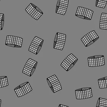 Seamless pattern Rock and roll style studded bracelet accessory 库存插图