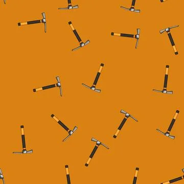 Seamless pattern rock pickaxe cartoon vector Illustrazione stock