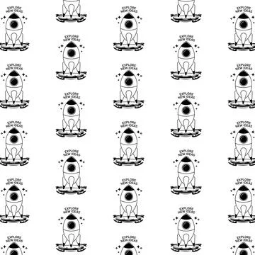 Seamless pattern rocket design background Stock Illustration