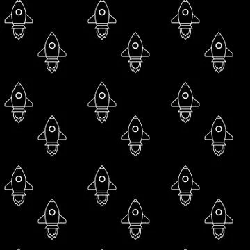 Seamless pattern with rocket Stock Illustration
