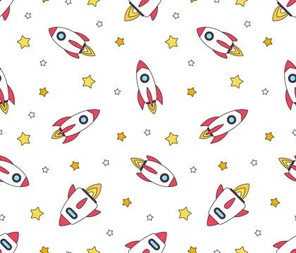Seamless pattern with Rockets Stock Illustration