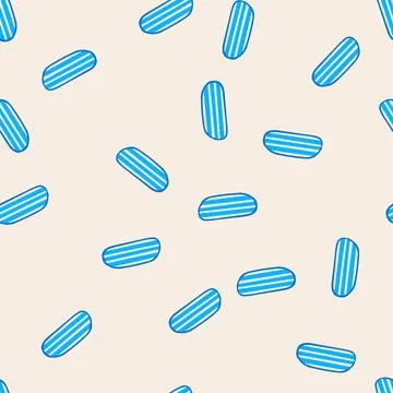 Seamless pattern roll bath mat cartoon vector Stockillustratie