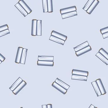 Seamless pattern Roll of plastic cling film for food wrapping Stock Illustration