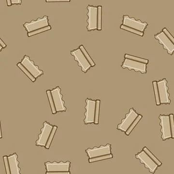 Seamless pattern Rolled natural fiber rug with wavy edge 스톡 일러스트