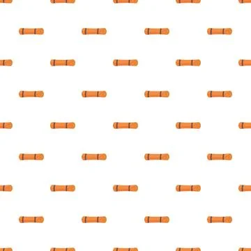 Seamless pattern with rolled orange sleeping mats Stock Illustration