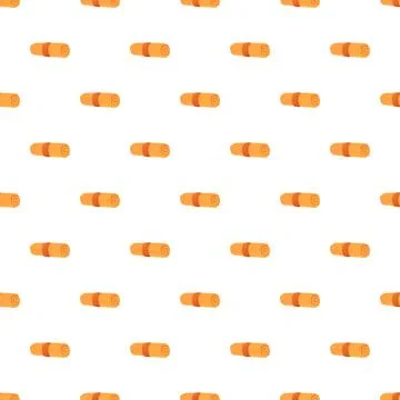 Seamless pattern with rolled orange spa towels Stock Illustration