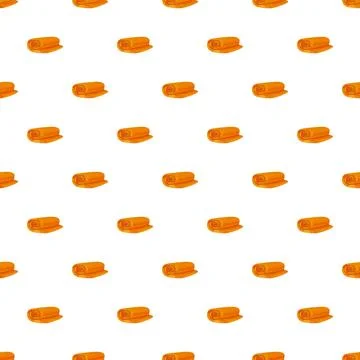 Seamless pattern with rolled orange towels for hygiene Illustrazione stock
