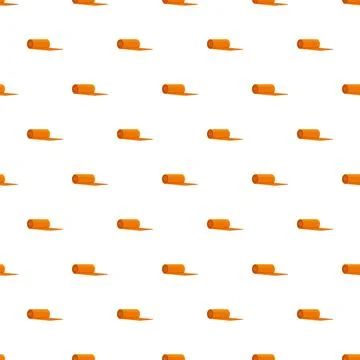 Seamless pattern with rolled orange yoga mats Stock Illustration