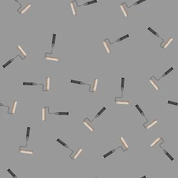 Seamless pattern roller paint roller paint cartoon vector Stock Illustration