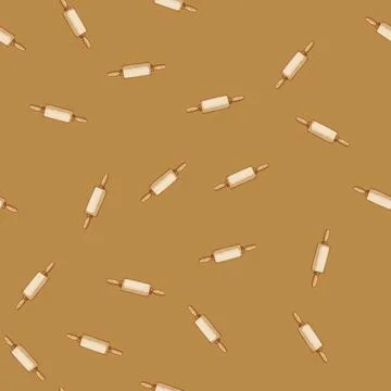 Seamless pattern roller rolling pin cartoon vector Illustrazione stock