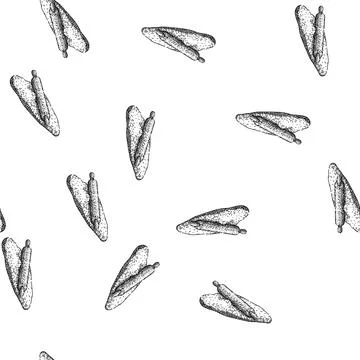 Seamless pattern rolling pin dough kitchen utensil retro sketch hand drawn Stock Illustration