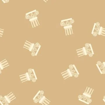 Seamless pattern roman column ancient cartoon vector Stock Illustration