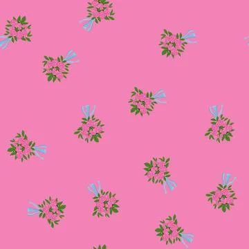Seamless pattern romance bouquet wedding cartoon vector Stock Illustration