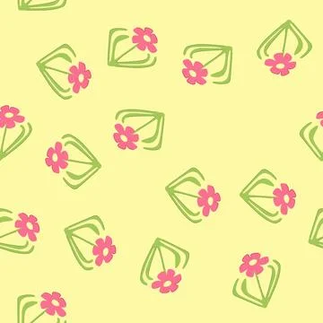 Seamless pattern romantic floral arch cartoon vector Stock Illustration