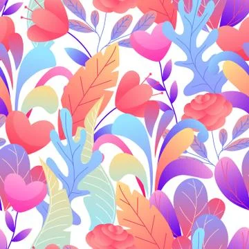 Seamless pattern with romantic flowers. Stock Illustration