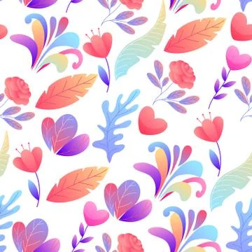 Seamless pattern with romantic flowers. Stock Illustration