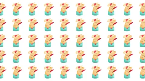 Seamless Pattern of Romantic Love Letters with Hearts and Quills for Valentine Stock-Footage 345539868
