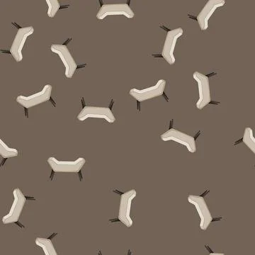 Seamless pattern room bench bedroom cartoon vector イラスト素材