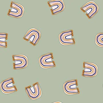 Seamless pattern room boho pillow cartoon vector イラスト素材