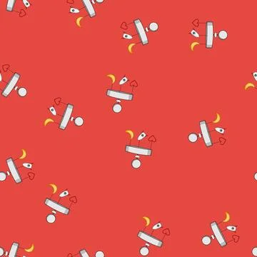 Seamless pattern room crib mobile cartoon vector Illustrazione stock