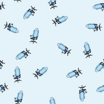 Seamless pattern room game chair cartoon vector Stock Illustration