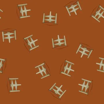 Seamless pattern room table dining cartoon vector Stock Illustration