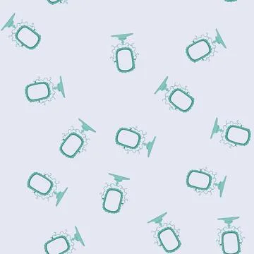 Seamless pattern room table mirror cartoon vector Stock Illustration