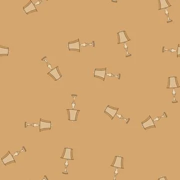 Seamless pattern room vintage table lamp cartoon vector Illustrazione stock