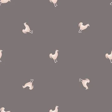 Seamless pattern of rooster. Domestic animals on colorful background. Vector  Illustrazione stock