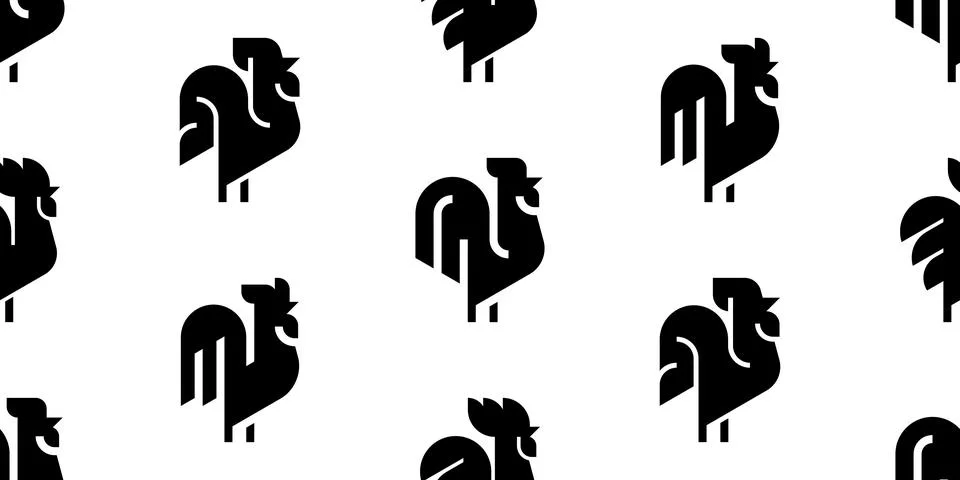 Seamless pattern with Roosters Illustrazione stock