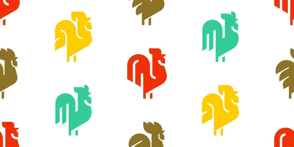 Seamless pattern with Roosters イラスト素材