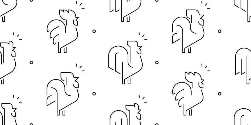 Seamless pattern with Roosters Illustrazione stock