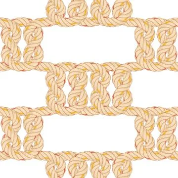 Seamless pattern with rope bending. Stock Illustration