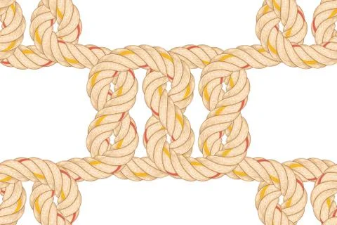 Seamless pattern with rope bending. Stock Illustration