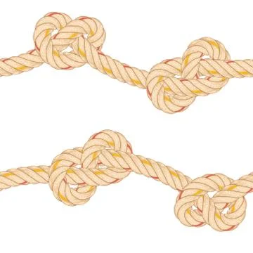 Seamless pattern with rope bending. Stock Illustration