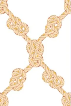 Seamless pattern with rope bending. Stock Illustration