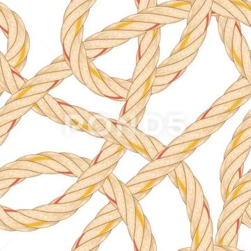 Seamless pattern with rope bending. Stock Illustration