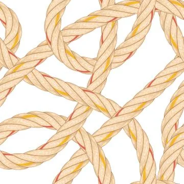 Seamless pattern with rope bending. Stock Illustration