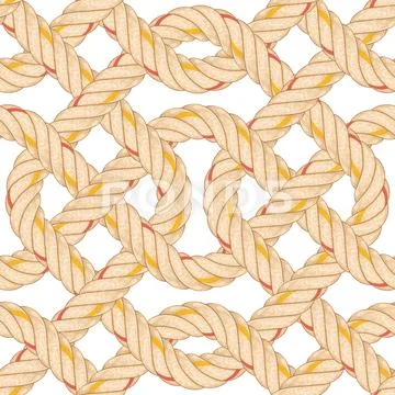 Seamless pattern with rope bending. Stock Illustration
