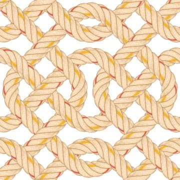 Seamless pattern with rope bending. Stock Illustration