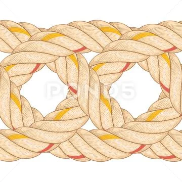Seamless pattern with rope bending. Stock Illustration