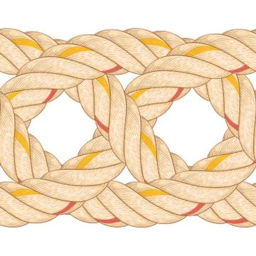 Seamless pattern with rope bending. Stock Illustration