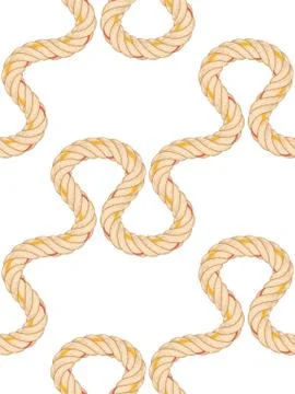 Seamless pattern with rope bending. Stock Illustration