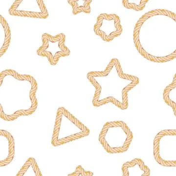 Seamless pattern with rope bending. Stock Illustration